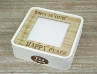 Krabička na čaj s fotorámikom 20,5x20,5 cm