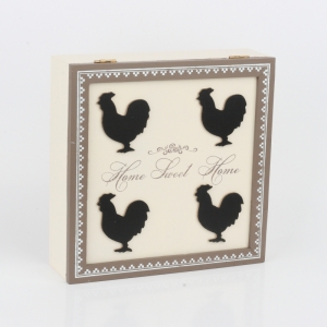 Krabička na čaj s kohoutem 24x24cm