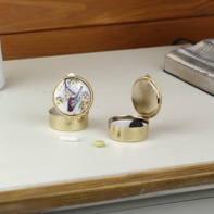 Krabička na lieky guľatá vtáčik