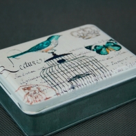 Krabička plechová modrá