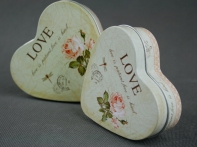 Krabička plechová srdce set 2 ks