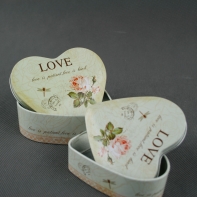 Krabička plechová srdce set 2 ks