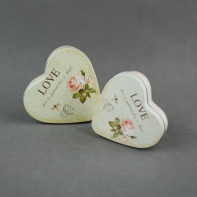 Krabička plechová srdce set 2 ks