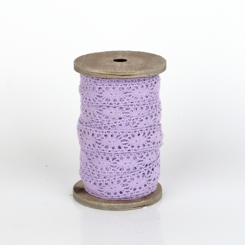 Čipka na špulke fialová 1,5m