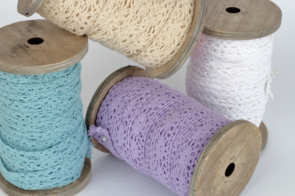 Čipka na špulke fialová 1,5m