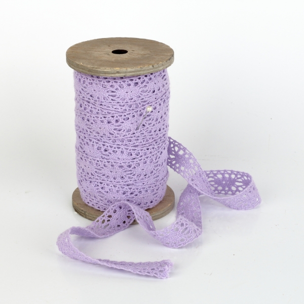 Čipka na špulke fialová 1,5m