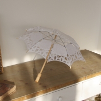 Čipkovaný slnečník biely 45cm