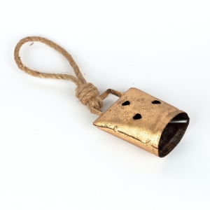Kravský zvon so srdiečkami kov 12cm