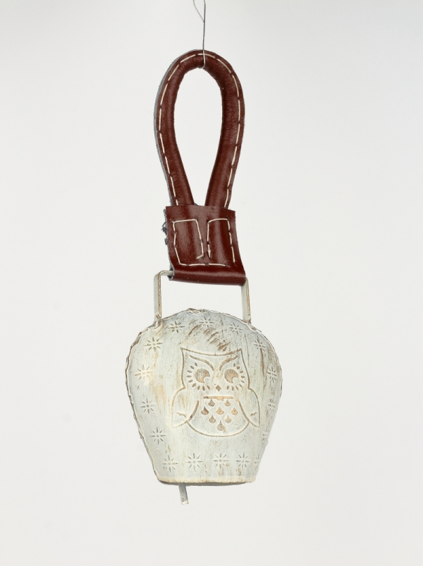 Kravský zvonec sova závěs 22cm