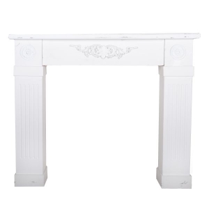 Krbová rímsa biela / falošný krb - zdobené nohy 115×96×15cm