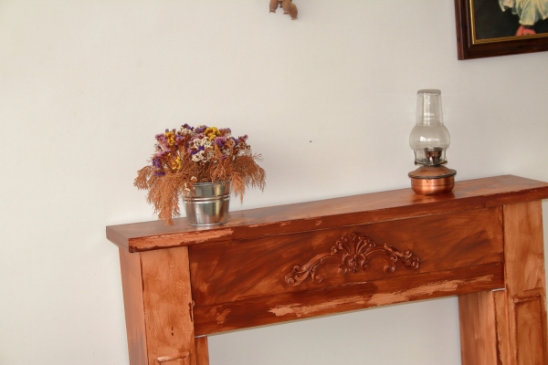 Krbová rímsa hnedá 110x100x23cm