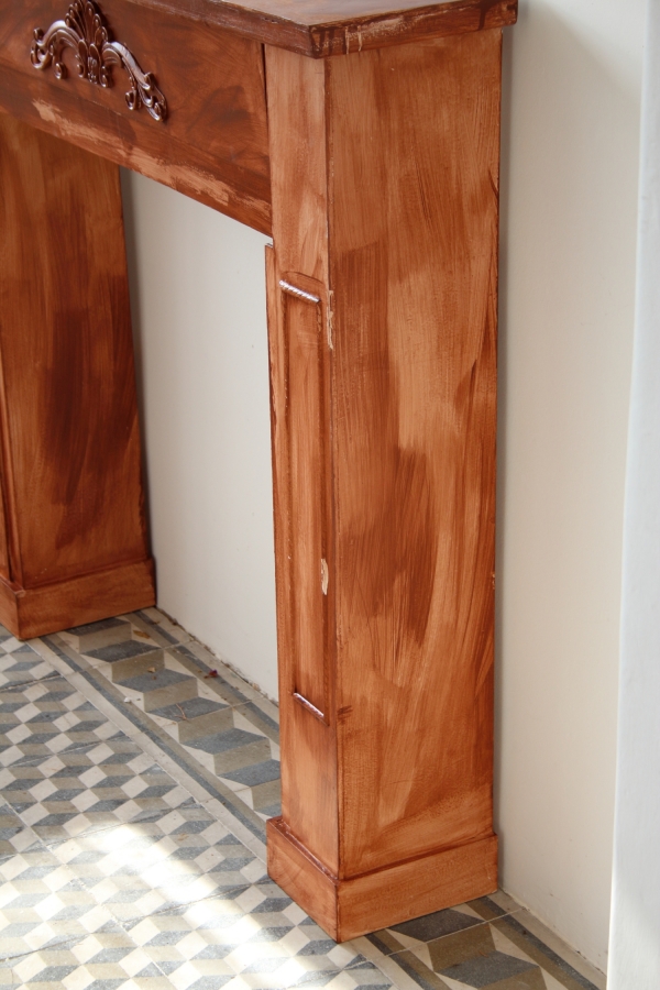 Krbová rímsa hnedá 110x100x23cm