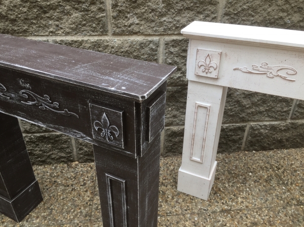 Krbová rímsa s hnedou patinou 66x63x14cm