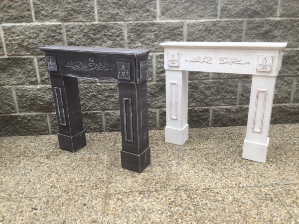 Krbová rímsa s hnedou patinou 66x63x14cm