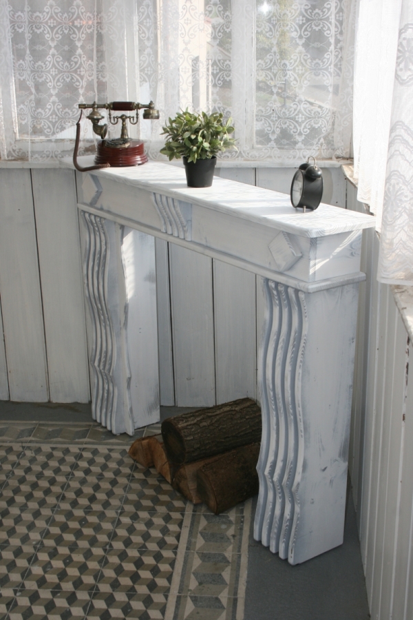 Krbová rímsa so zdobenými nohami 125x25x100cm