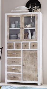 Kredenc so sklenenými dvierkami Sofie 88x180x36cm