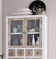 Kredenc so sklenenými dvierkami Sofie 88x180x36cm