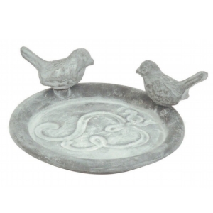 Kŕmidlo miska s vtáčikmi šedá 12cm