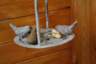 Kŕmidlo pre vtáčiky kovové 37cm