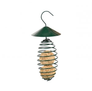 Kŕmidlo pre vtáky na lojové gule so strechou tmavo zelené