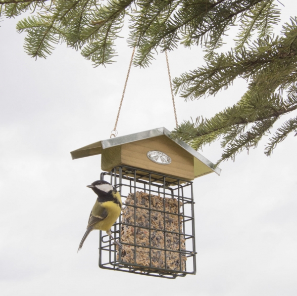 Krmítko pre vtaky na lojové blok