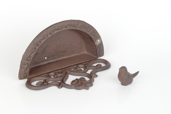 Kŕmidlo pre vtáky na stenu liatina 24,2x12,9x14,7cm