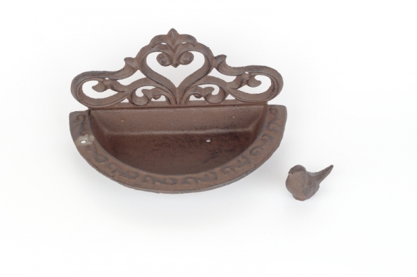 Kŕmidlo pre vtáky na stenu liatina 24,2x12,9x14,7cm