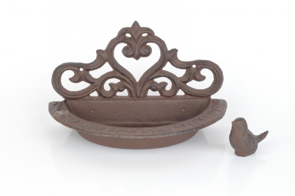 Kŕmidlo pre vtáky na stenu liatina 24,2x12,9x14,7cm