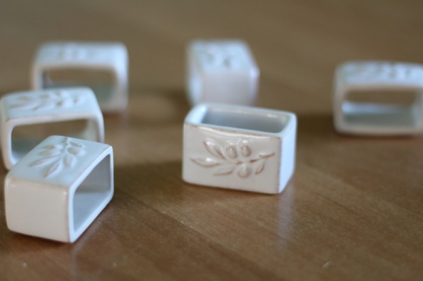 Krúžok na obrúsky biely Alentejo 5cm