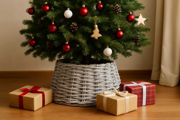 Kryt na stojan vianočného stromčeka biely 60cm