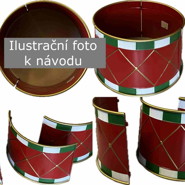 Kryt na stojan vianočného stromčeka - kovový bielo-zlatý s domčekmi Ø 50 cm