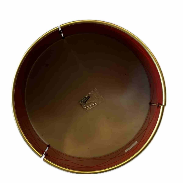 Kryt na stojan vianočného stromčeka - kovový červený so zlatým dekórom Ø 70 cm