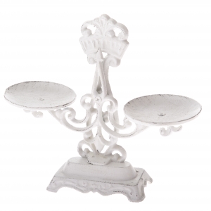 Kuchynská váha liatinová biela 15x22x9cm