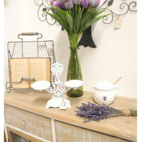 Kuchynská váha liatinová biela 15x22x9cm