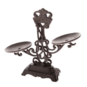 Kuchynská váha liatinová hnedá 15x22x9cm