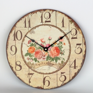 Kuchynské nástenné hodiny s ružami Paris 30cm