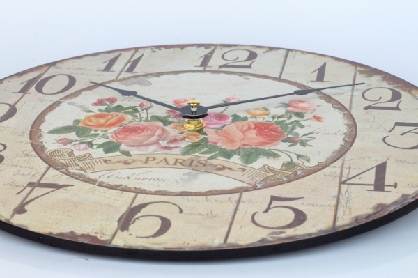 Kuchynské nástenné hodiny s ružami Paris 30cm