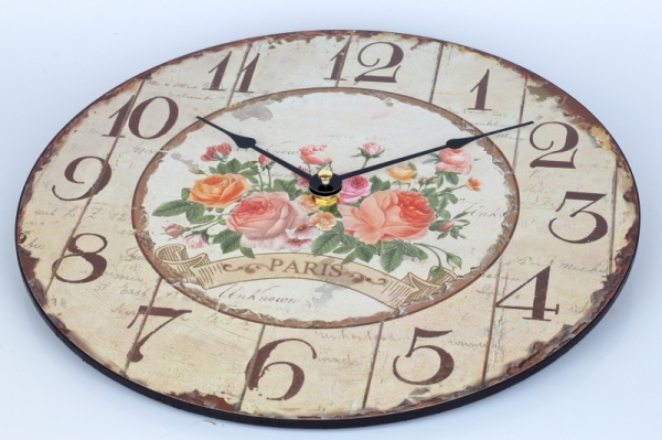 Kuchynské nástenné hodiny s ružami Paris 30cm