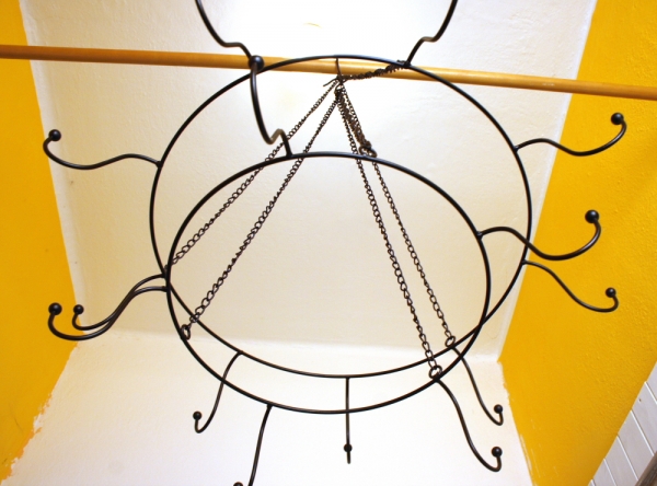 Kuchynský závesný kruh / sušička s háčikmi 40cm