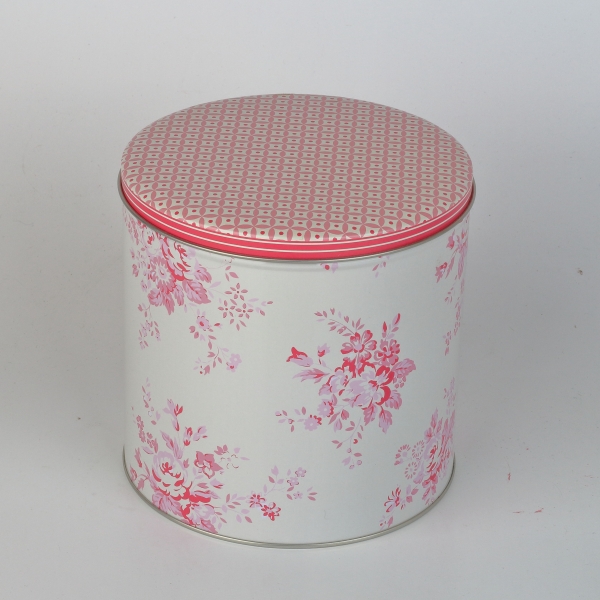 Guľatá plechová dóza Abelone raspberry 14cm