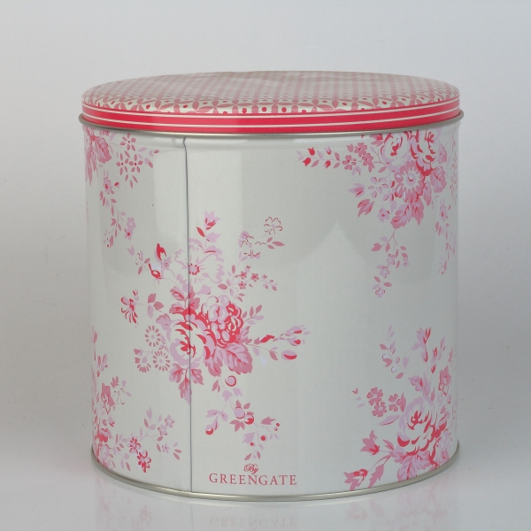 Guľatá plechová dóza Abelone raspberry 14cm