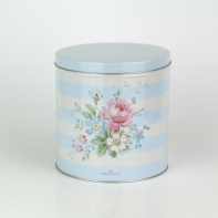 Okrúhla plechová škatuľa Green Gate Marie pale blue 15,5cm