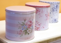 Okrúhla plechová škatuľa Marie pale pink 14cm