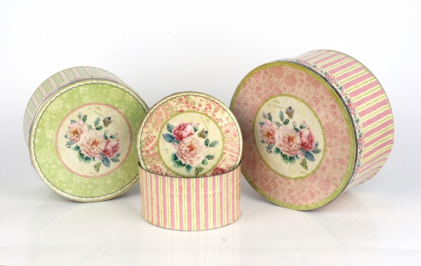 Okrúhle vintage dózy 18/15 / 12cm