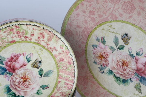 Okrúhle vintage dózy 18/15 / 12cm