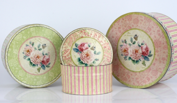 Okrúhle vintage dózy 18/15 / 12cm