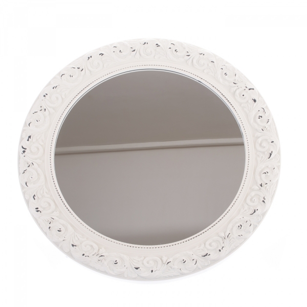 Okrúhle zrkadlo so zdobením
