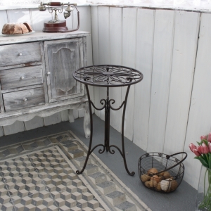 Okrúhly stolík na kvety kovový 38cm