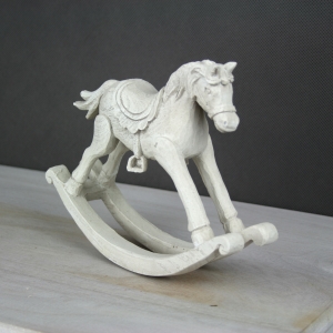 Kôň hojdacia biely 15x19cm