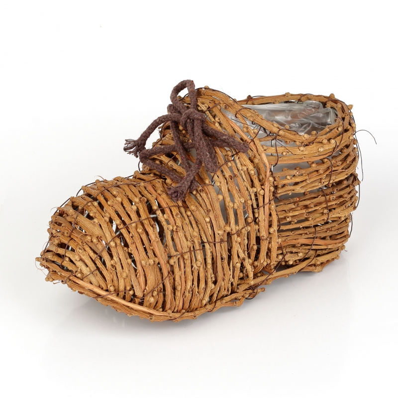Kvetináč bota z prutia 29x13x15cm